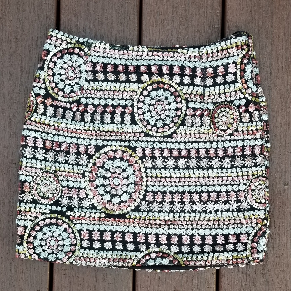 WYLDR rose white gold sequin mini skirt Womens S